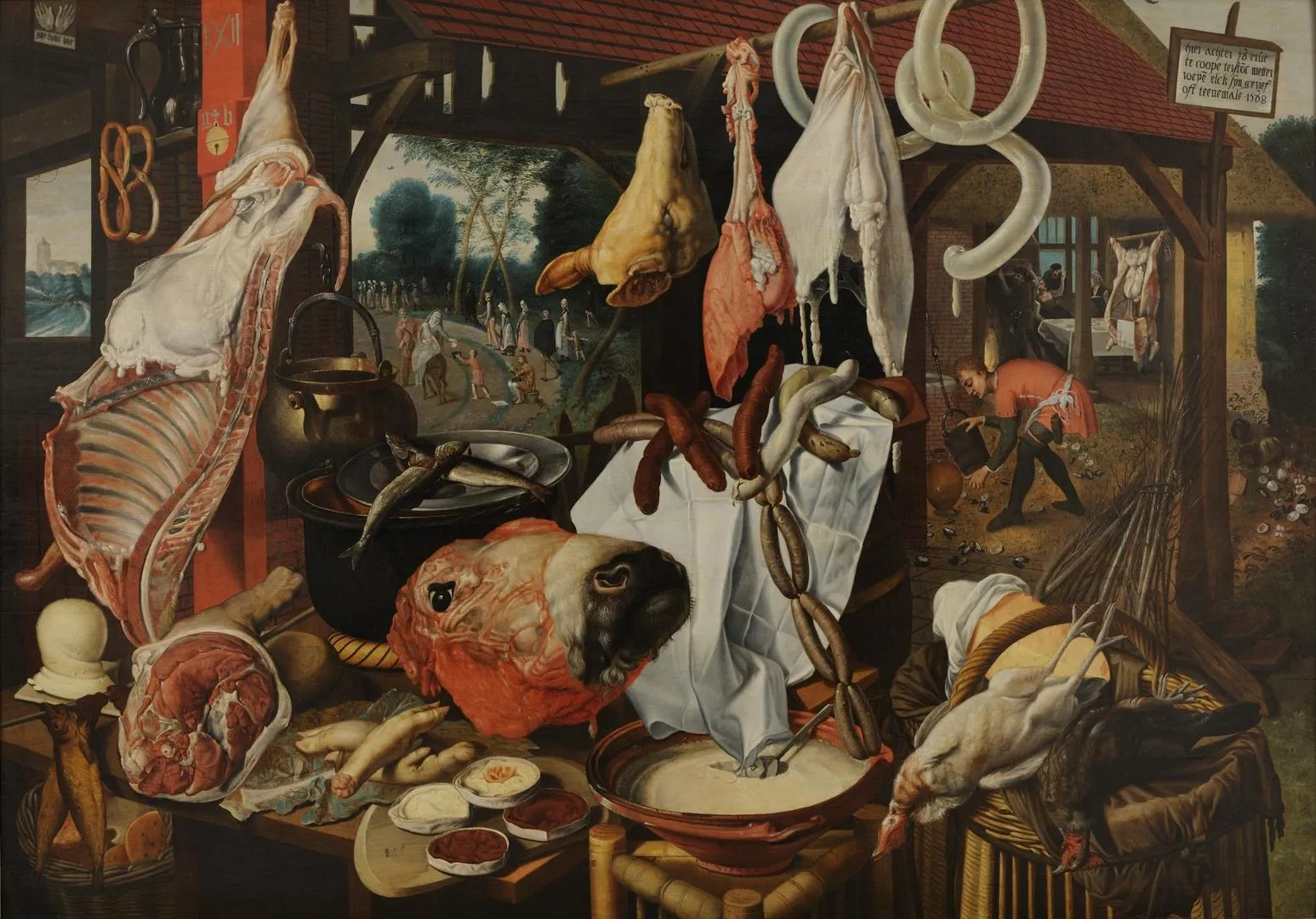 Butchers Stall With The Flight In To Egypt